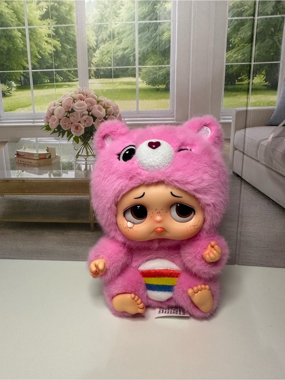 Sad baby care bear series 1 keychain Cheer Bear